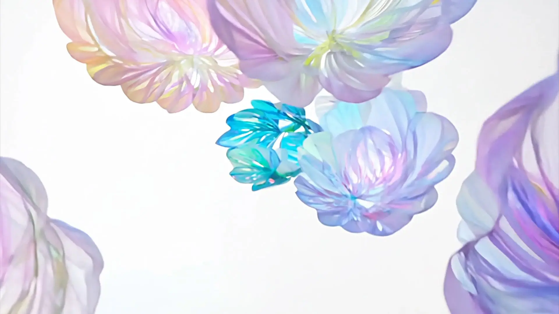 Floating Floral Fabric Dreamy Background for Logo Animation